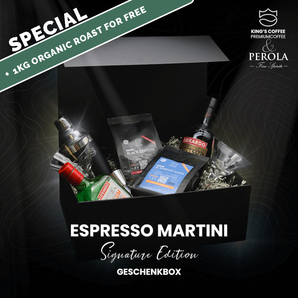 King’s Coffee Espresso Martini Box + 1 Kilo Organic Roast